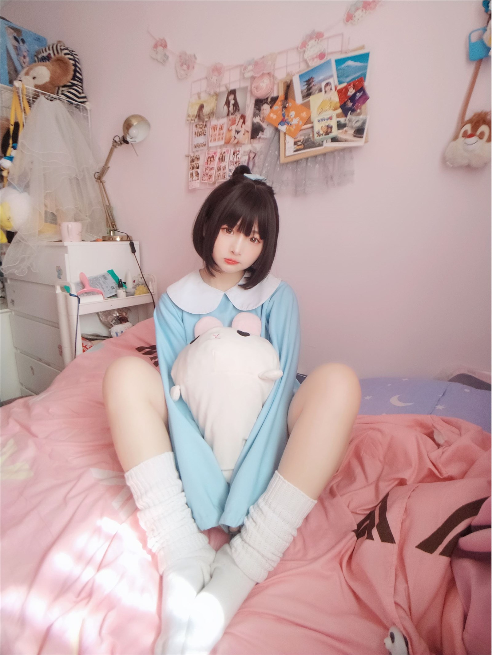 Kagura - No.63 light blue white socks(36)